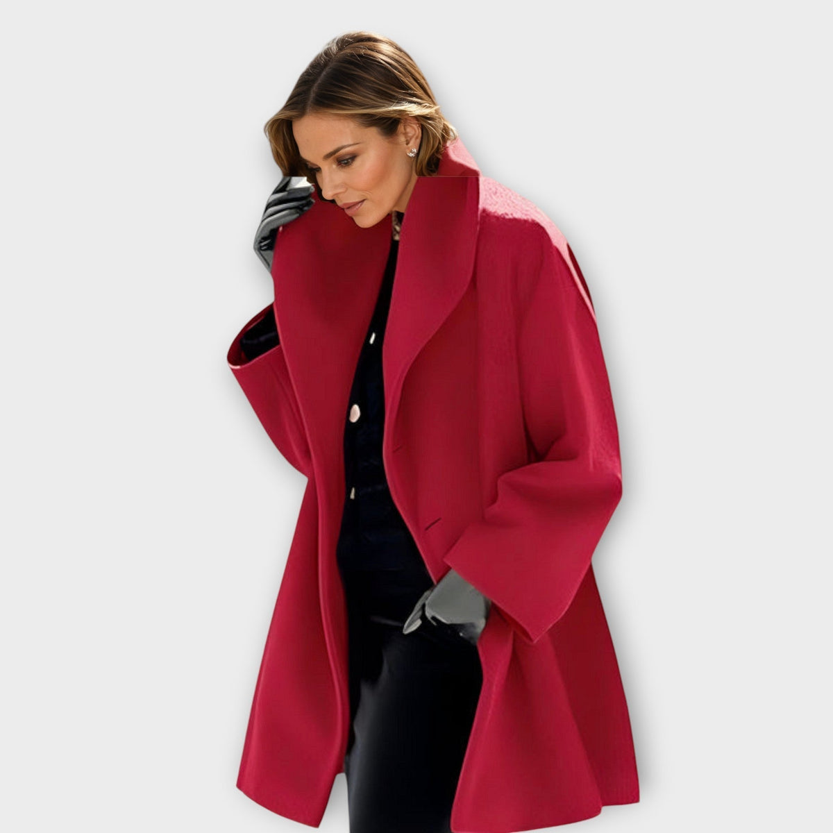 Emma - Premium Rüzgâr Geçirmez Yün Kaban